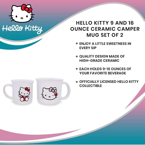 Hello Kitty Ceramic Camper Mugs, Set of 2 - Picture 5 of 5
